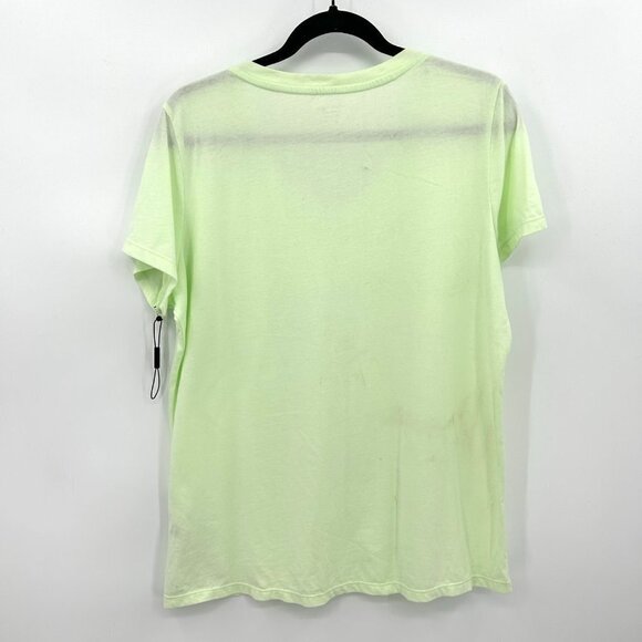 NWOT CALVIN KLEIN *Flawed* Neon Green Performance V-Neck Short Sleeve Shirt XL - Picture 2 of 6